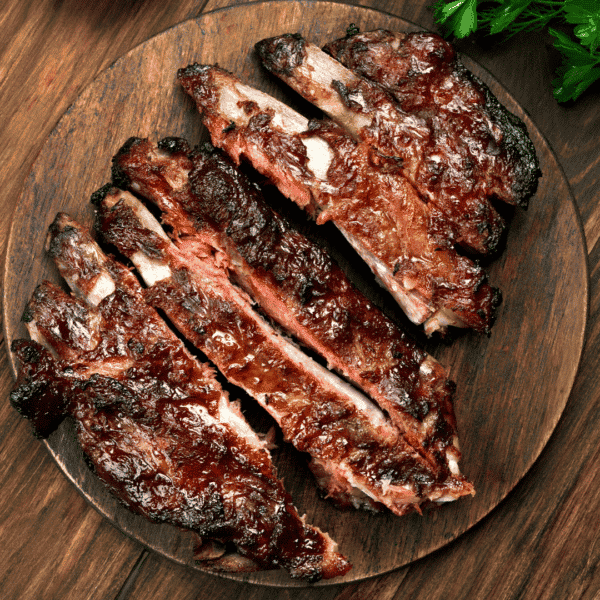plate of country style pork ribs