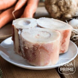 Marrow bones, with a USDA prime badge graphic